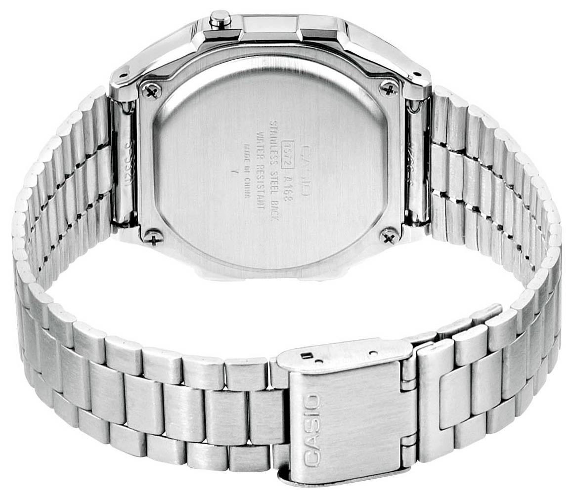 Casio Armbanduhr A168WA-1YES (B x H) 36.30mm x 38.60mm Silber Gehäusematerial=Kunstharz Material (Armband)=Edelstahl