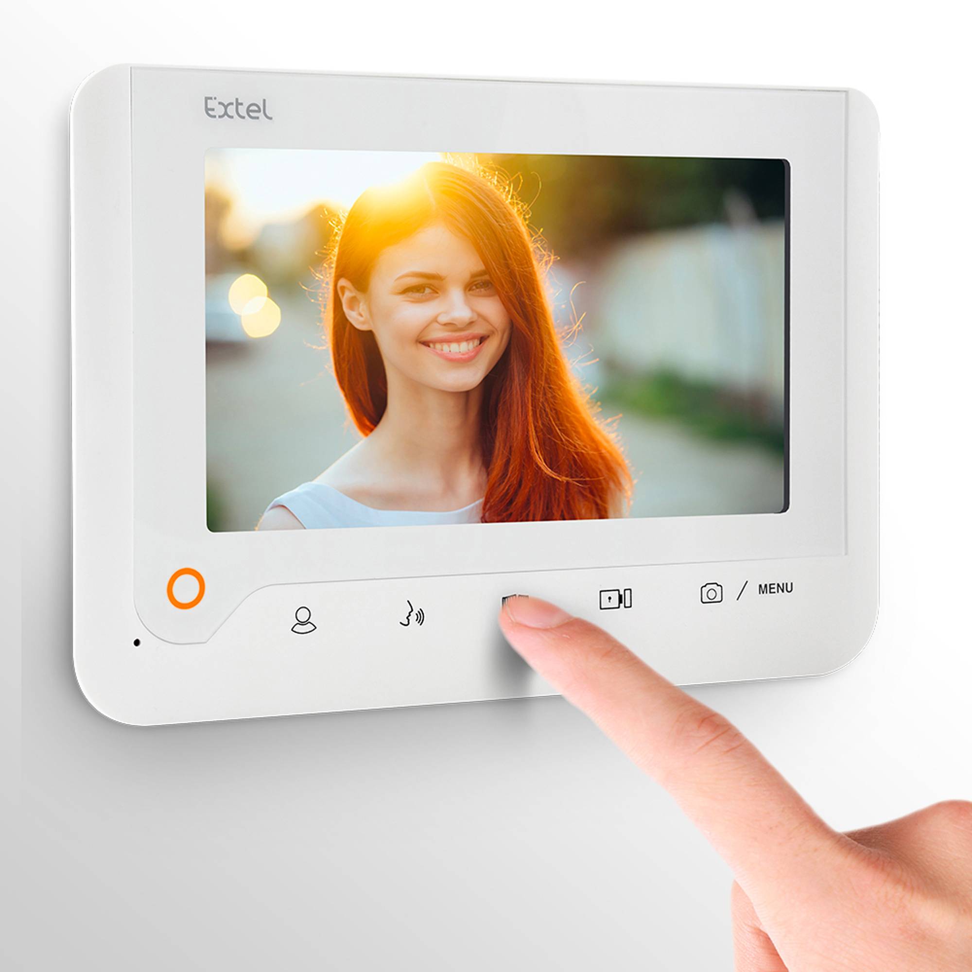 Extel NOVA WHITE Video-Türsprechanlage 2-Draht Komplett-Set 1 Familienhaus Aluminium, Luxweiß