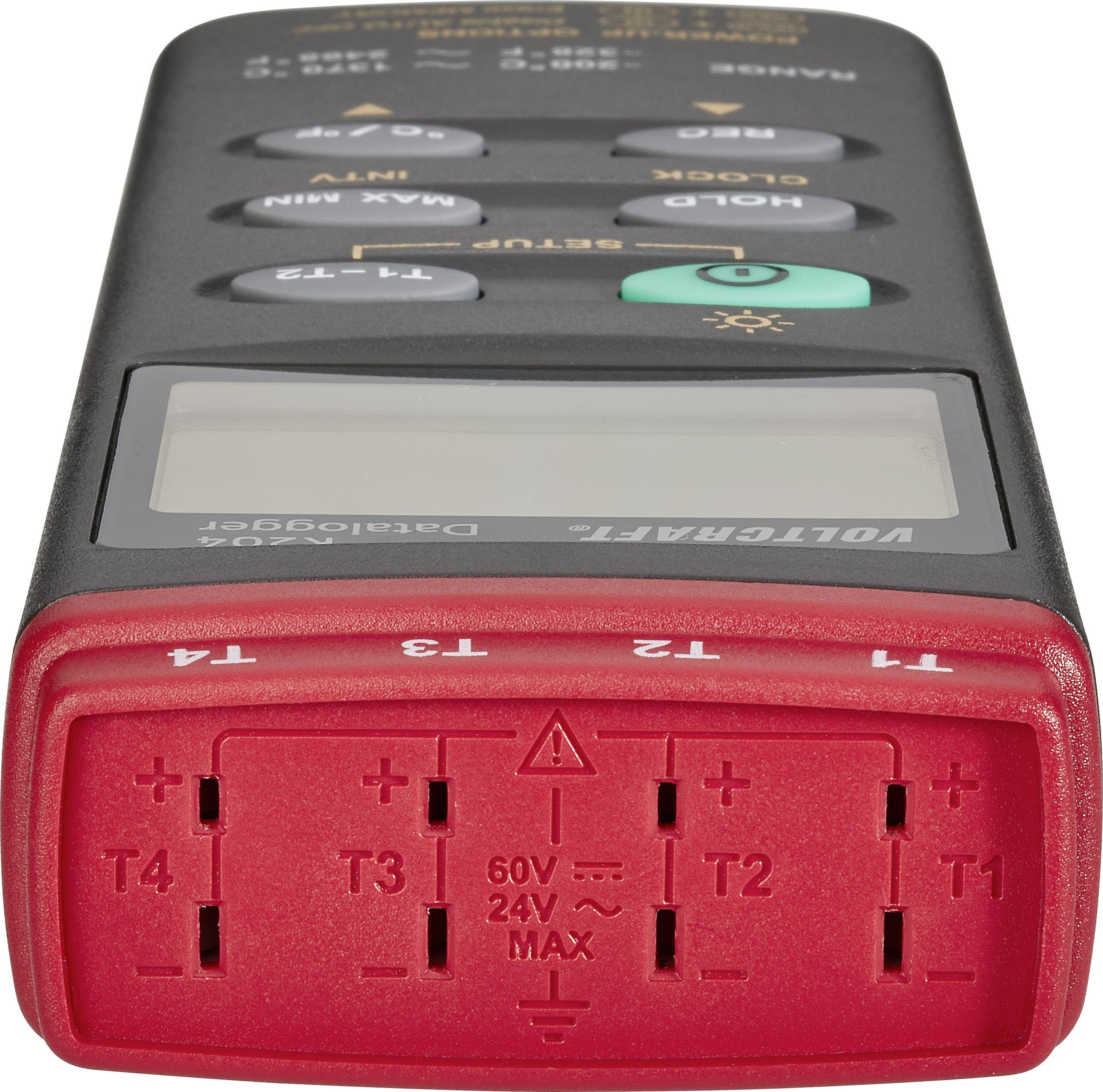 VOLTCRAFT K204 Temperatur-Messgerät kalibriert (ISO) -200 - +1370°C Fühler-Typ K Datenlogger-Funktion