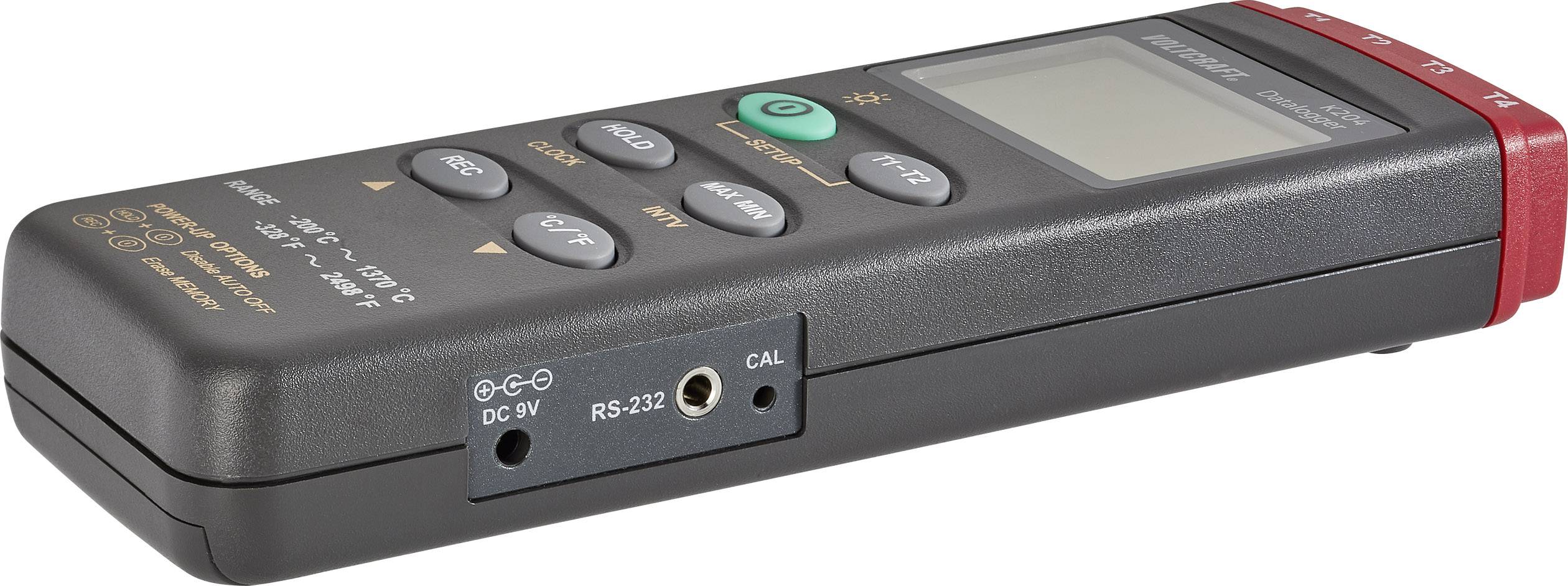 VOLTCRAFT K204 Temperatur-Messgerät kalibriert (ISO) -200 - +1370°C Fühler-Typ K Datenlogger-Funktion