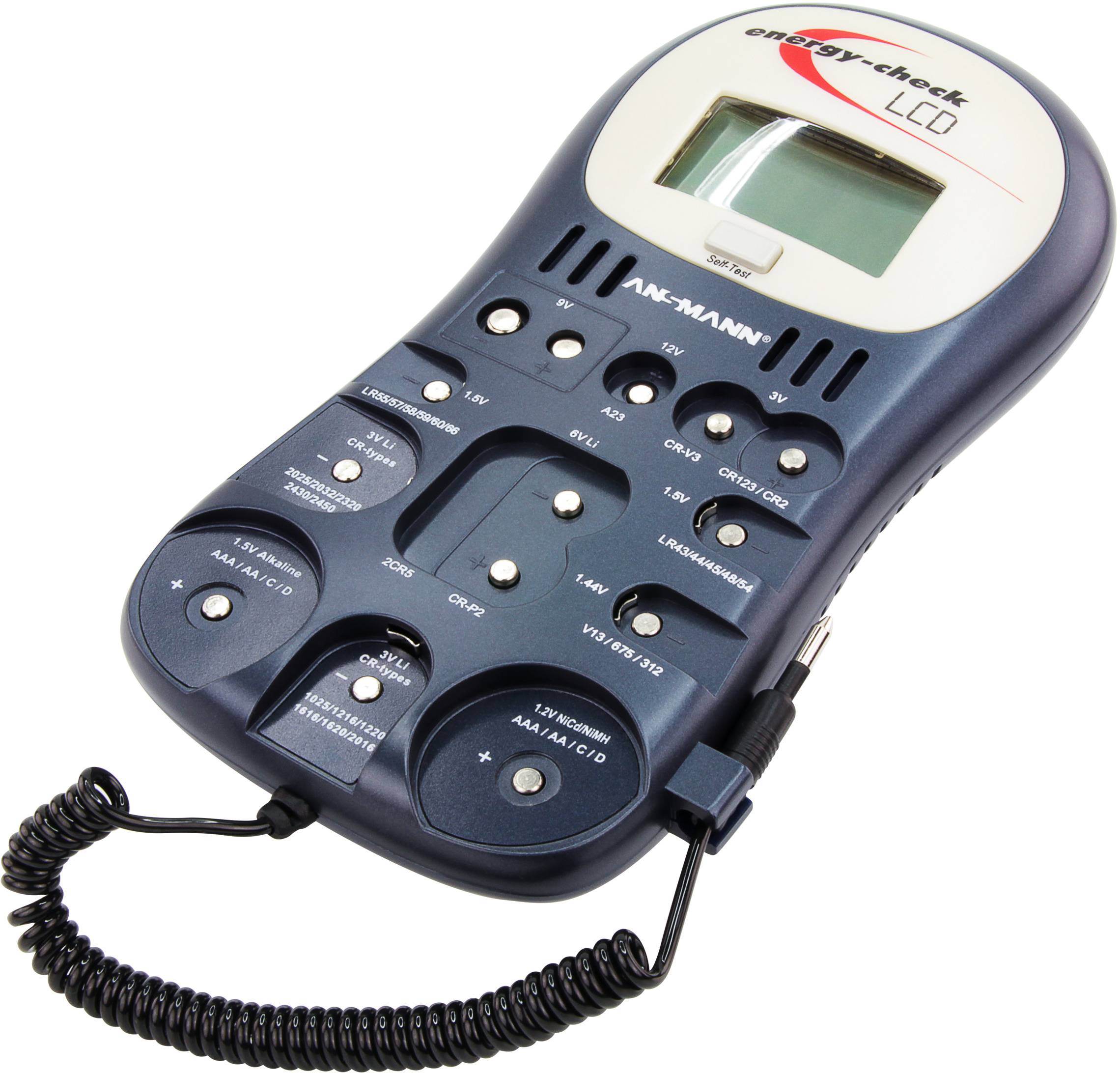 Ansmann Batterietester Energy-Check LCD Messbereich (Batterietester) 1,2 V, 1,5 V, 3 V, 9 V, 12V Akku, Batterie 4000392