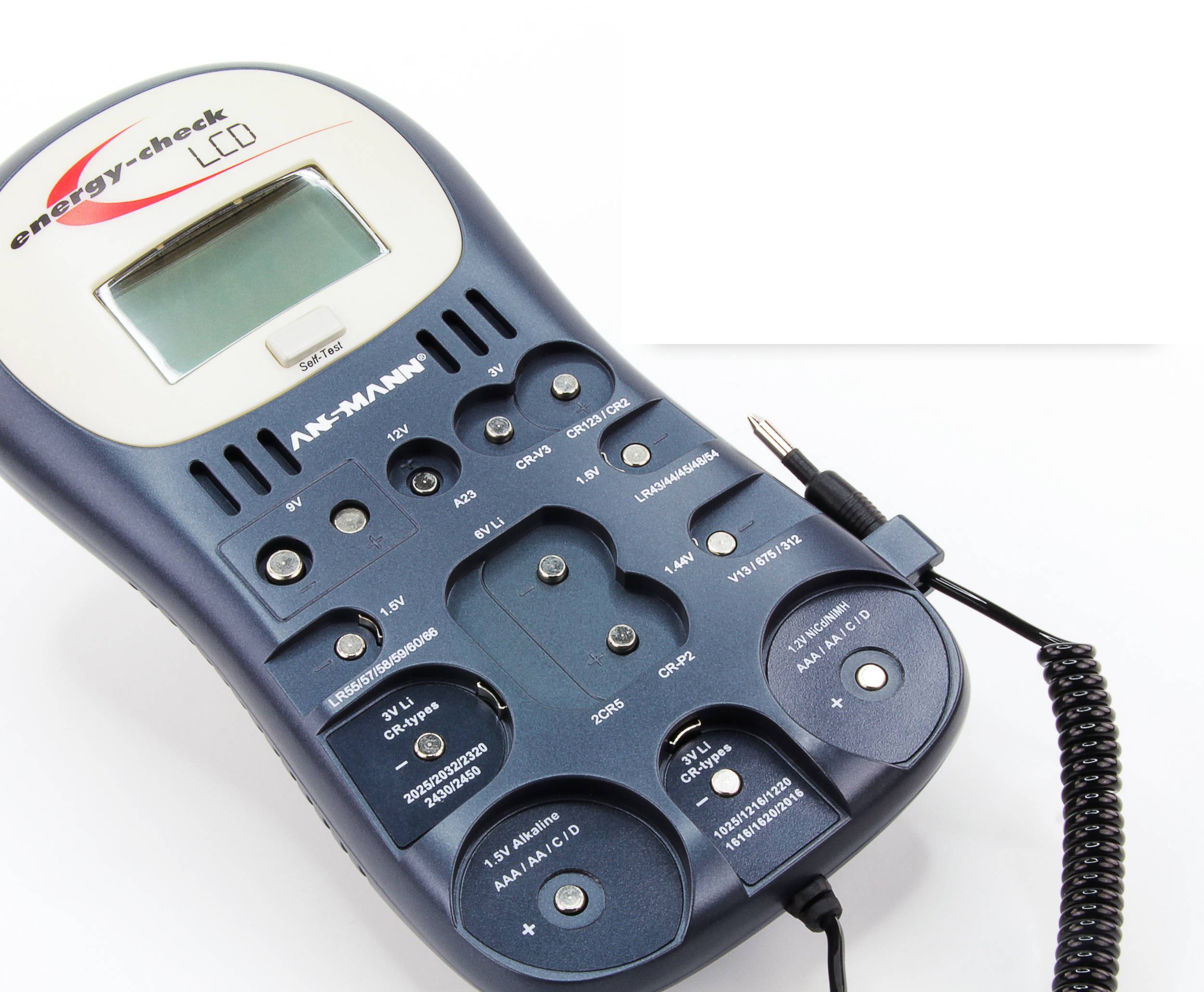 Ansmann Batterietester Energy-Check LCD Messbereich (Batterietester) 1,2 V, 1,5 V, 3 V, 9 V, 12V Akku, Batterie 4000392