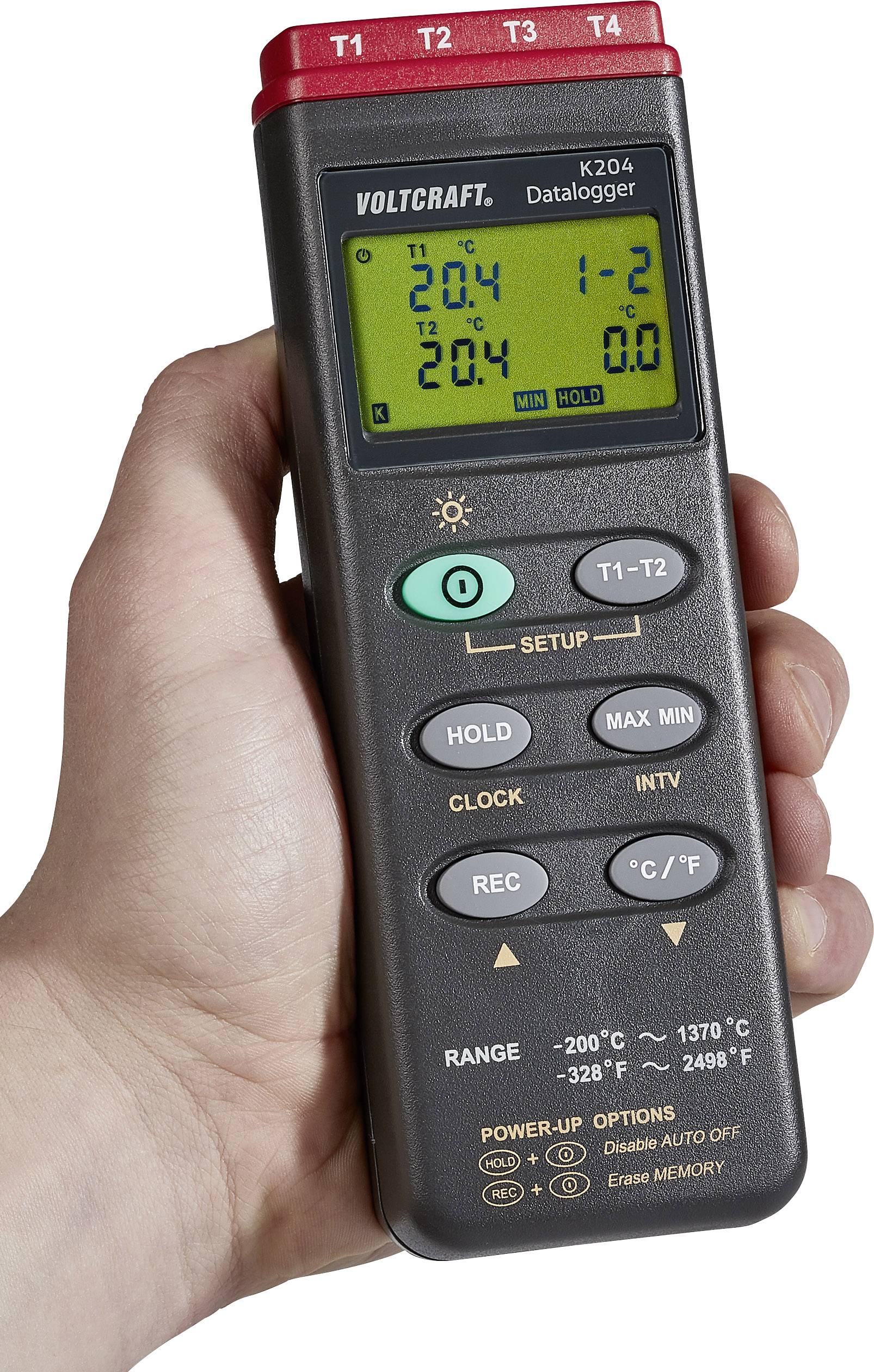 VOLTCRAFT K204 Temperatur-Messgerät kalibriert (DAkkS-akkreditiertes Labor) -200 - +1370°C Fühler-Typ K