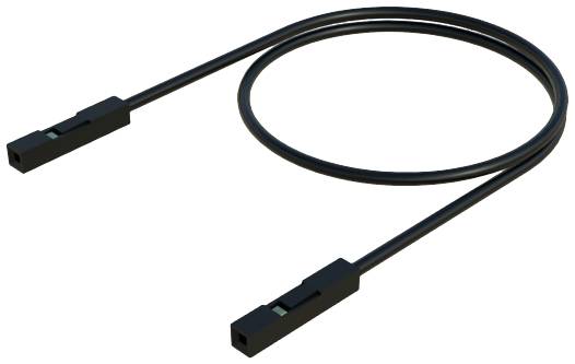 Ein schwarzes, flexibles USB-Kabel mit rechteckigen Steckern an beiden Enden, geeignet für Datenübertragung und Aufladung.