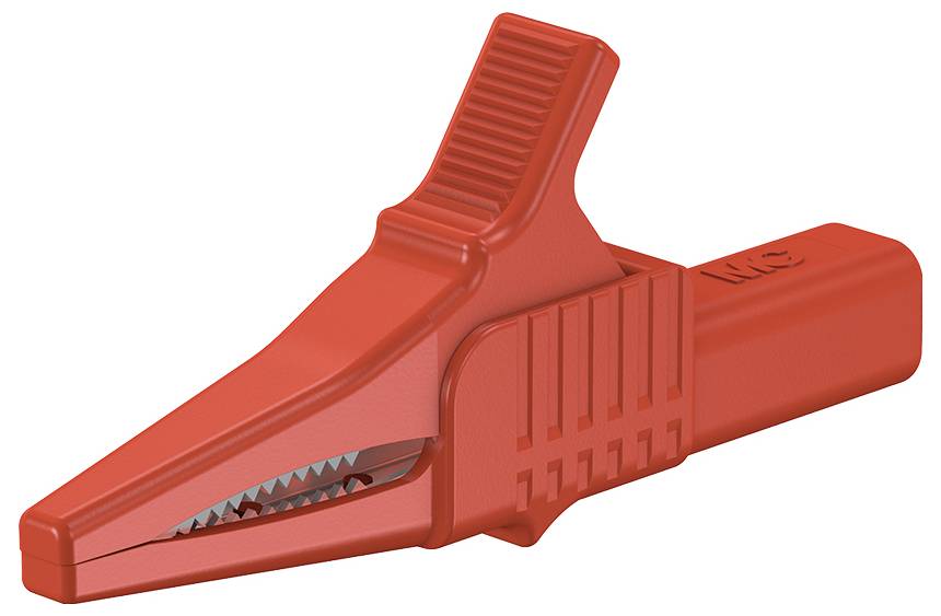 Stäubli XKK-1001 Sicherheits-Abgreifklemme Steckanschluss 4 mm CAT II 1000 V Rot