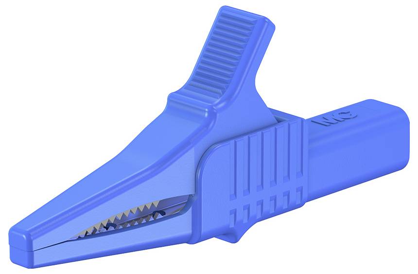 Stäubli XKK-1001 Sicherheits-Abgreifklemme Steckanschluss 4mm CAT II 1000V Blau