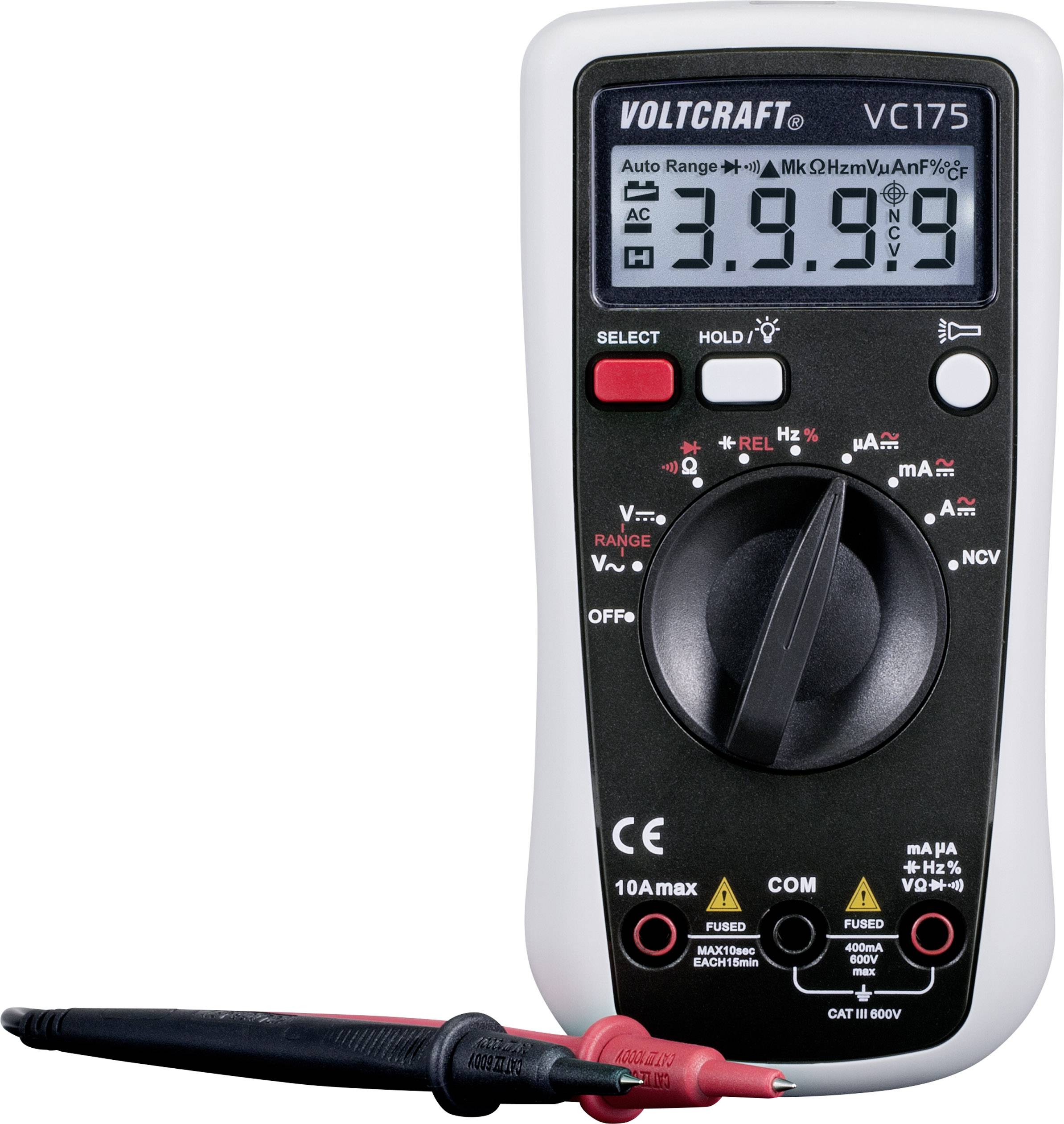 VOLTCRAFT VC175 Hand-Multimeter digital CAT III 600 V Anzeige (Counts): 4000