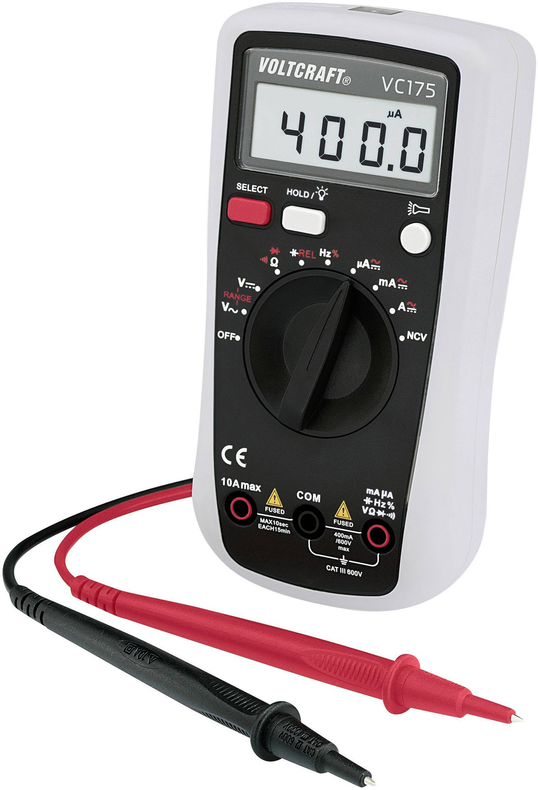 VOLTCRAFT VC175 Hand-Multimeter digital CAT III 600V Anzeige (Counts): 4000