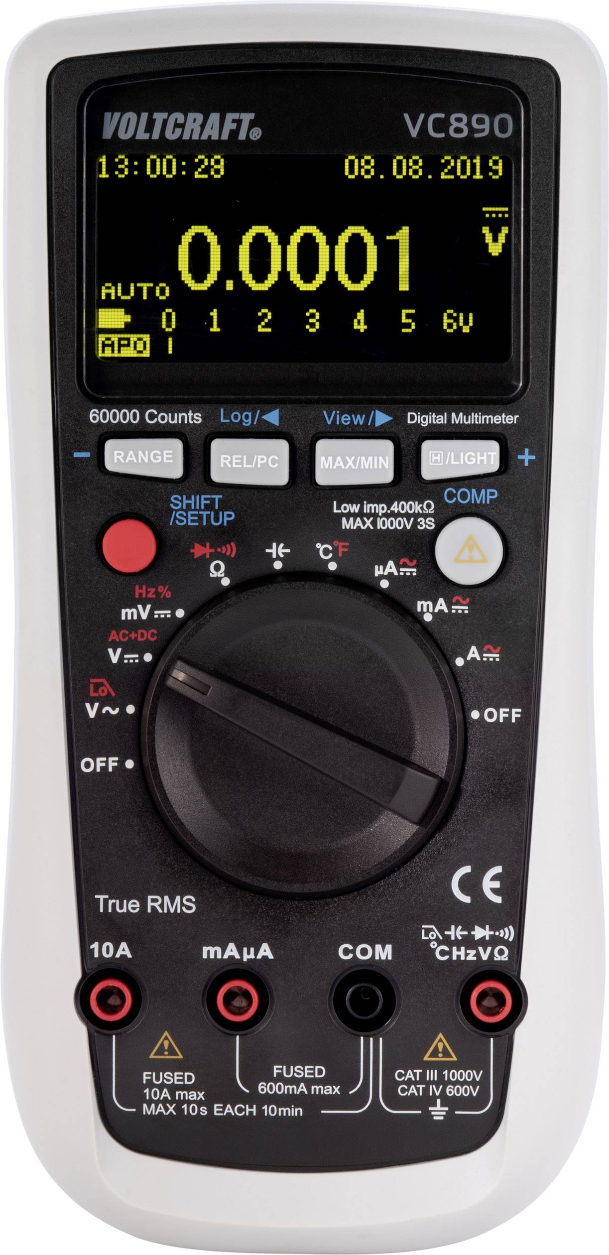 VOLTCRAFT VC890 OLED Hand-Multimeter digital OLED-Display, Datenlogger CAT III 1000 V, CAT IV 600 V
