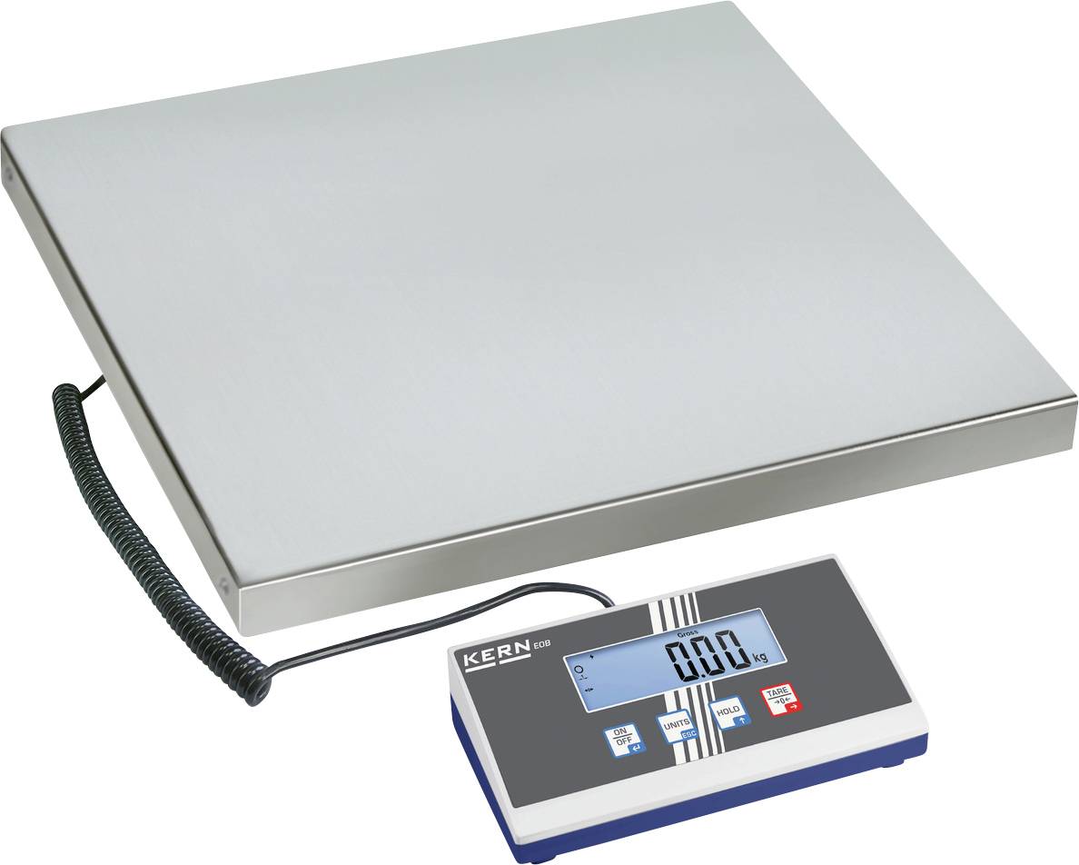 Plattformwaage mit Digitalanzeige; zeigt 0,00 kg. Ideal zum präzisen Wiegen schwerer Lasten in Labors oder Industrieumgebungen.