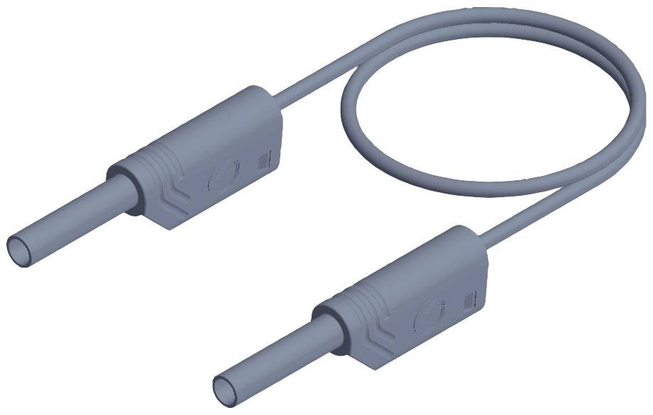 Illustration eines Kabels mit zwei Steckerenden. Beide Stecker sind identisch und durch ein kurzes, flexibles Kabel verbunden.