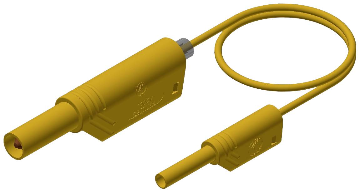 SKS Hirschmann MAL S WS 2-4 100/1 Sicherheits-Messleitung Lamellenstecker 4mm Lamellenstecker 2mm 1.00m Gelb 1St.