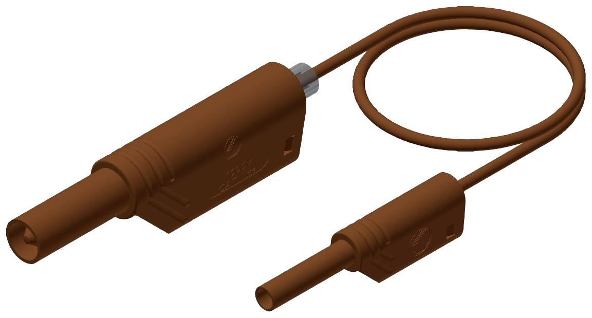 SKS Hirschmann MAL S WS 2-4 100/1 Sicherheits-Messleitung Lamellenstecker 4mm Lamellenstecker 2mm 1.00m Braun 1St.