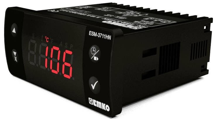Emko ESM-3711-HN.5.12.0.1/00.00/1.2.0.0 2-Punkt-Regler Temperaturregler PTC -50 bis 130°C Relais 16A (L x B x H) 65 x 76 x 35mm
