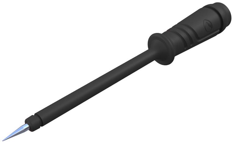 Lötkolben mit schwarzem Griff und spitzem, metallischem Ende, verwendet für das Löten von elektronischen Bauteilen.