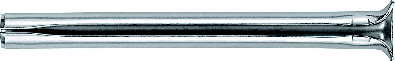 Ein langer polierter Metallstab mit gespreiztem, gegabeltem Ende, dargestellt in Seitenansicht auf weißem Hintergrund.