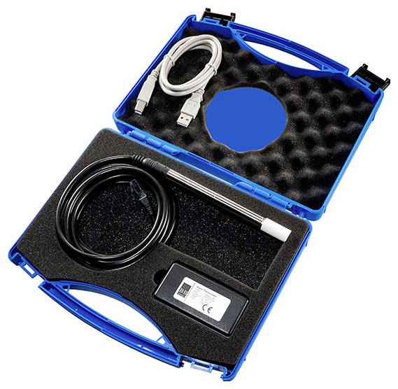 Ein schwarzer und blauer runder elektrischer Stecker der Serie '4000', mit mehreren Metallstiften im Inneren.