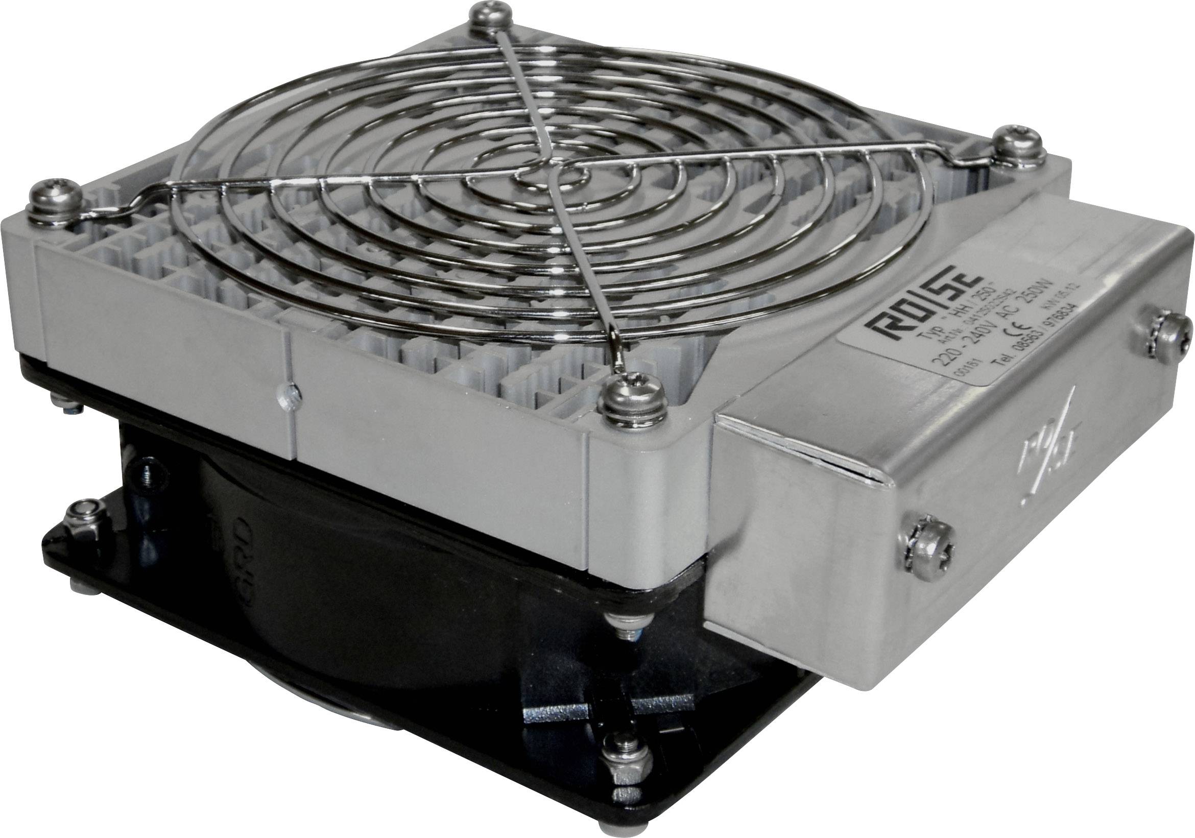 Ein metallischer Kühlkörper mit Lüfter, zur Kühlung elektronischer Bauteile. Herstellername und technische Details sind auf der Seite sichtbar.