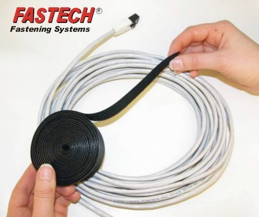 FASTECH® T0601099991125 Klettband zum Bündeln Haft- und Flauschteil (L x B) 25000mm x 10mm Schwarz 25m