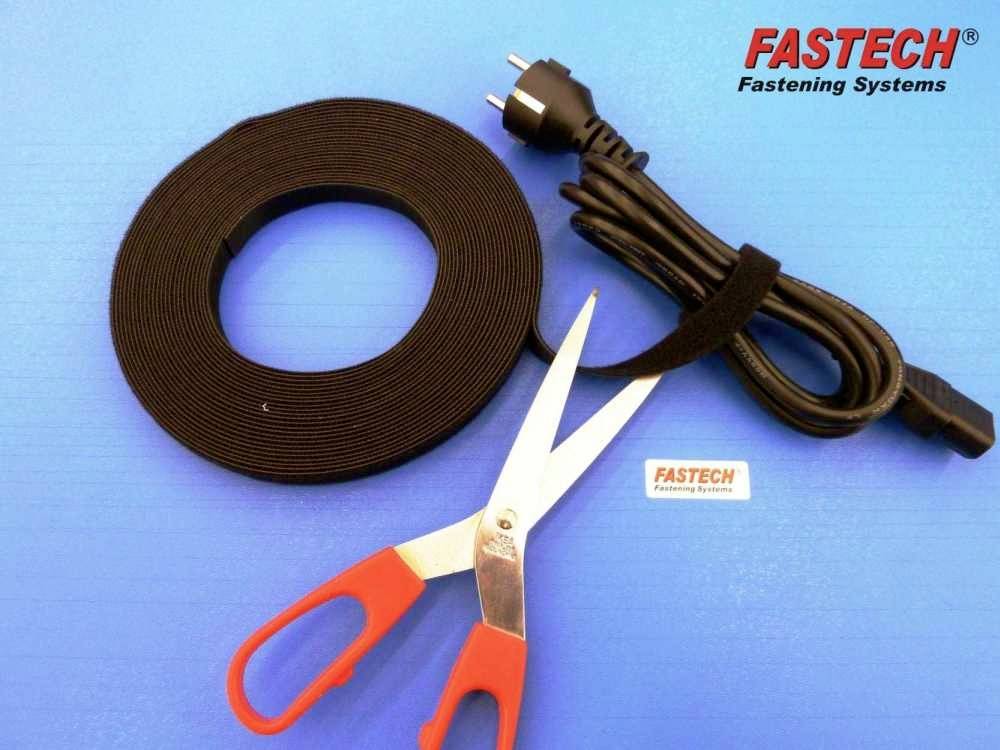 FASTECH® T0601099991125 Klettband zum Bündeln Haft- und Flauschteil (L x B) 25000mm x 10mm Schwarz 25m