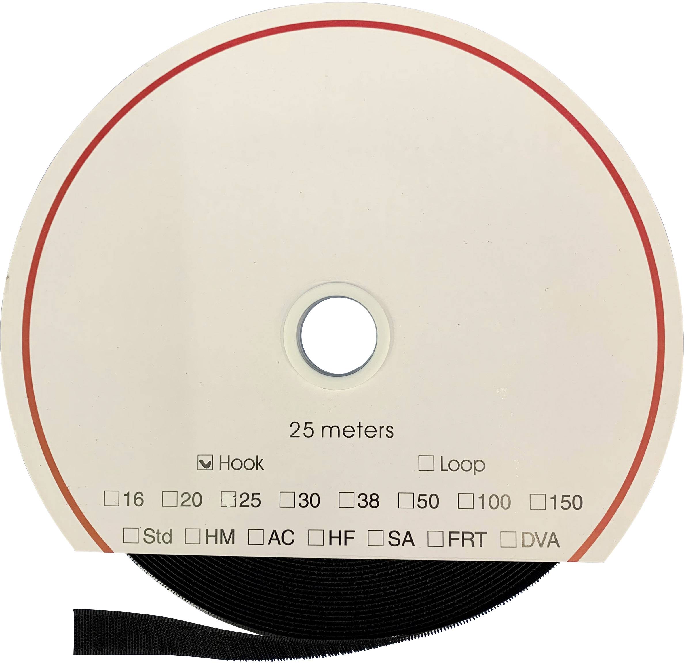 FASTECH® T0101699990325 Klettband zum Aufkleben Hotmelt Haftteil (L x B) 25000 mm x 16 mm Schwarz 25 m