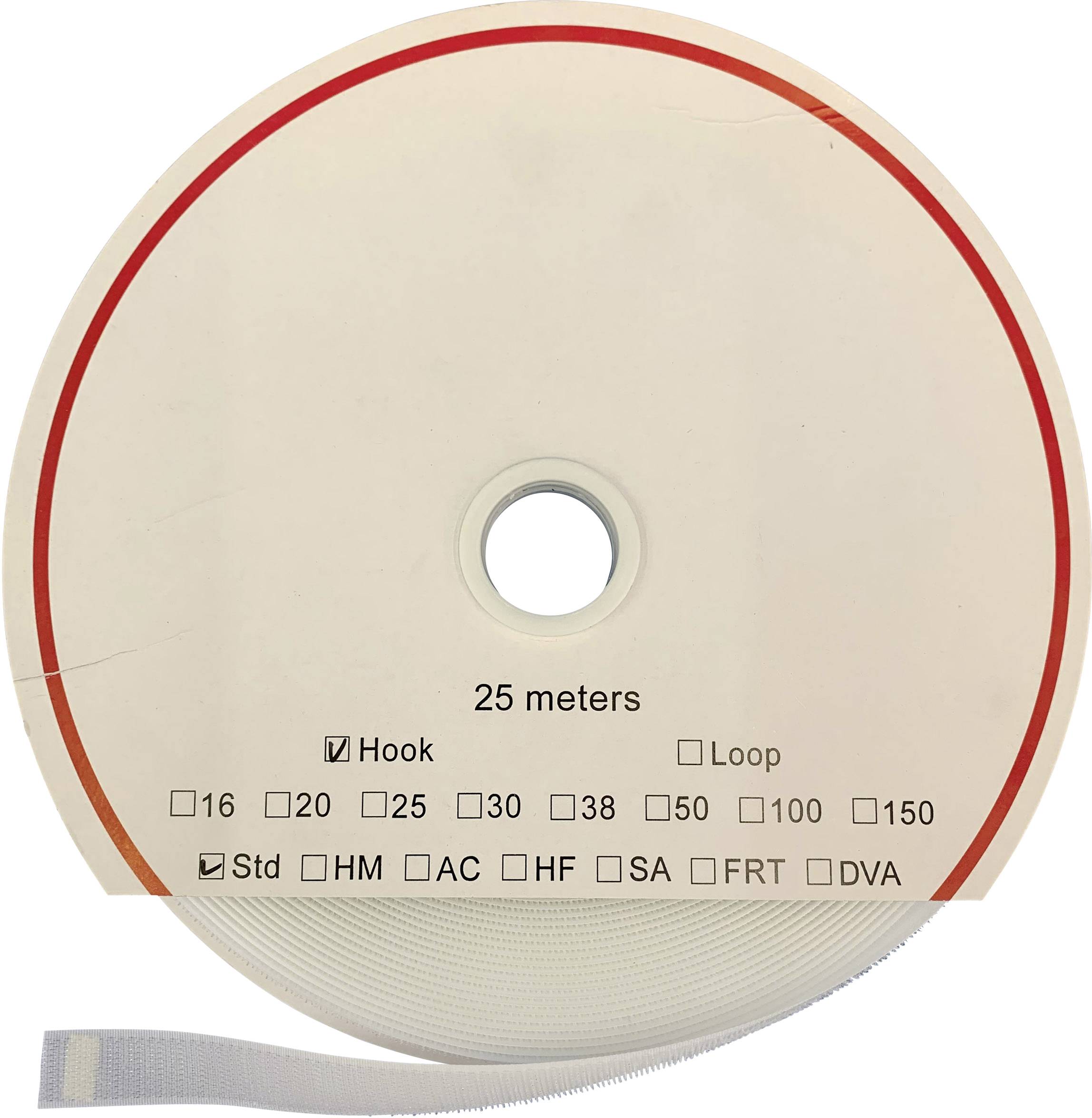 FASTECH® T0102000000325 Klettband zum Aufkleben Hotmelt Haftteil (L x B) 25000 mm x 20 mm Weiß 25 m