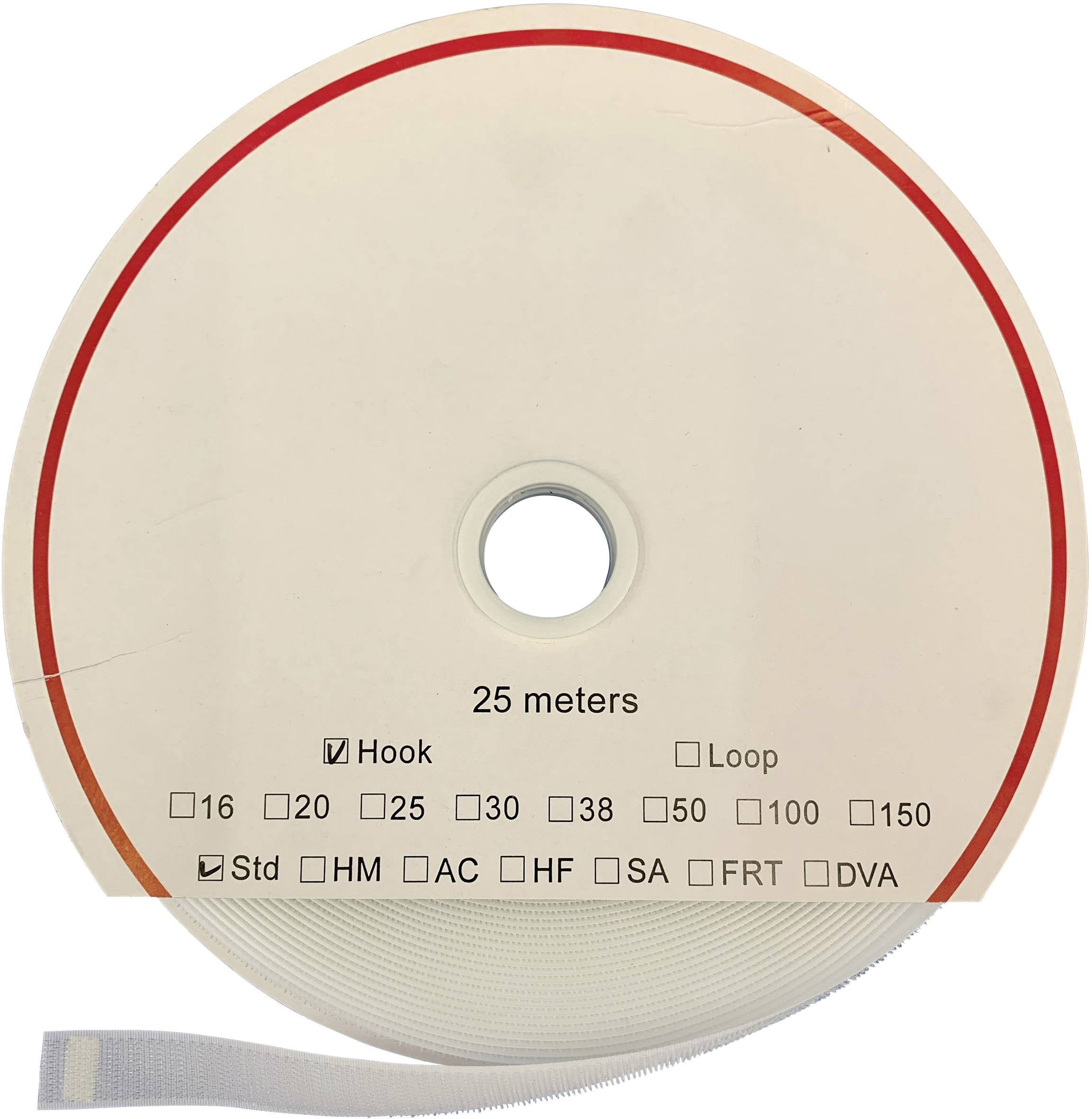 FASTECH® T0105000000325 Klettband zum Aufkleben Hotmelt Haftteil (L x B) 25000 mm x 50 mm Weiß 25 m