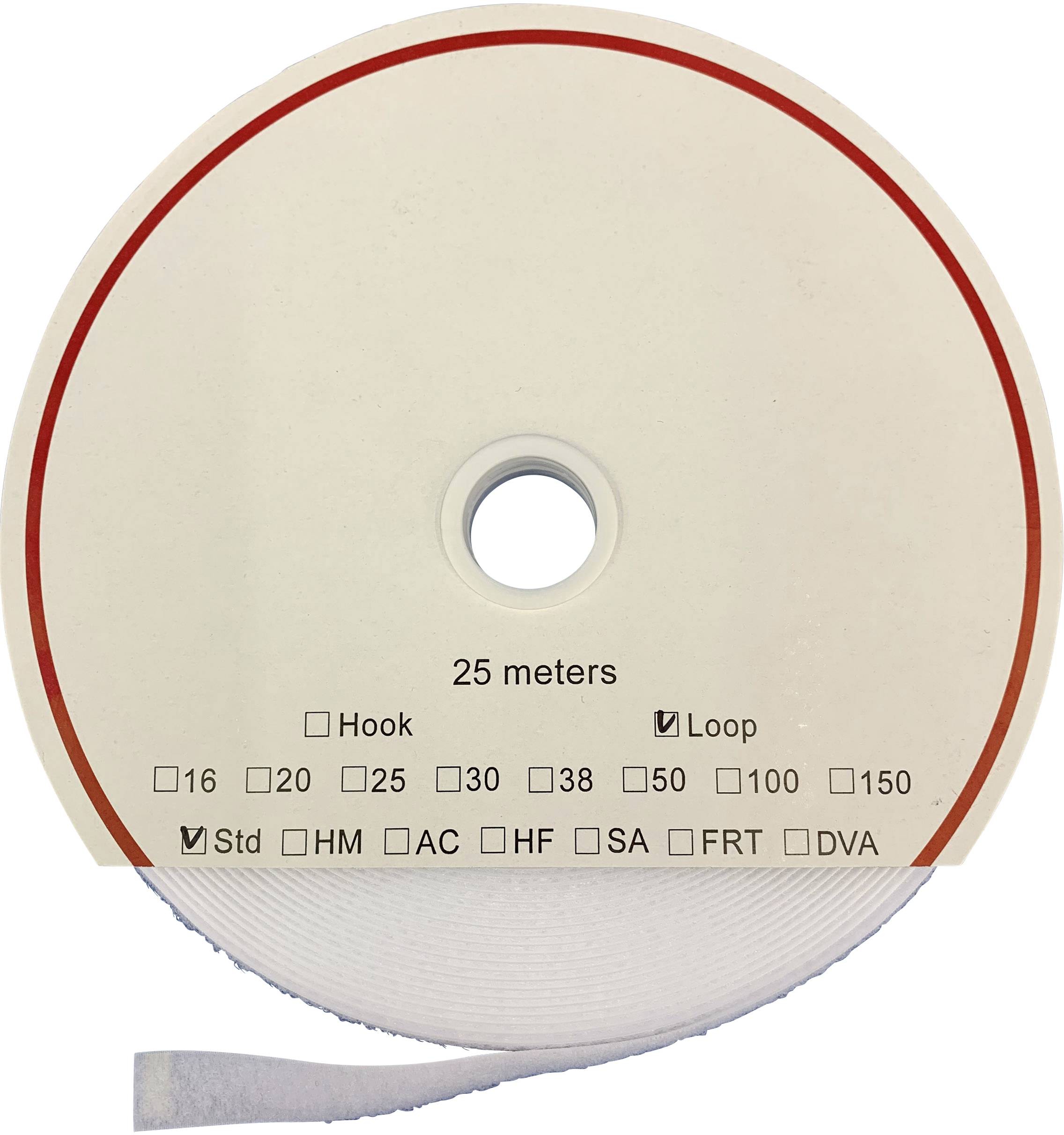 FASTECH® T0201600000325 Klettband zum Aufkleben Hotmelt Flauschteil (L x B) 25000 mm x 16 mm Weiß 25 m