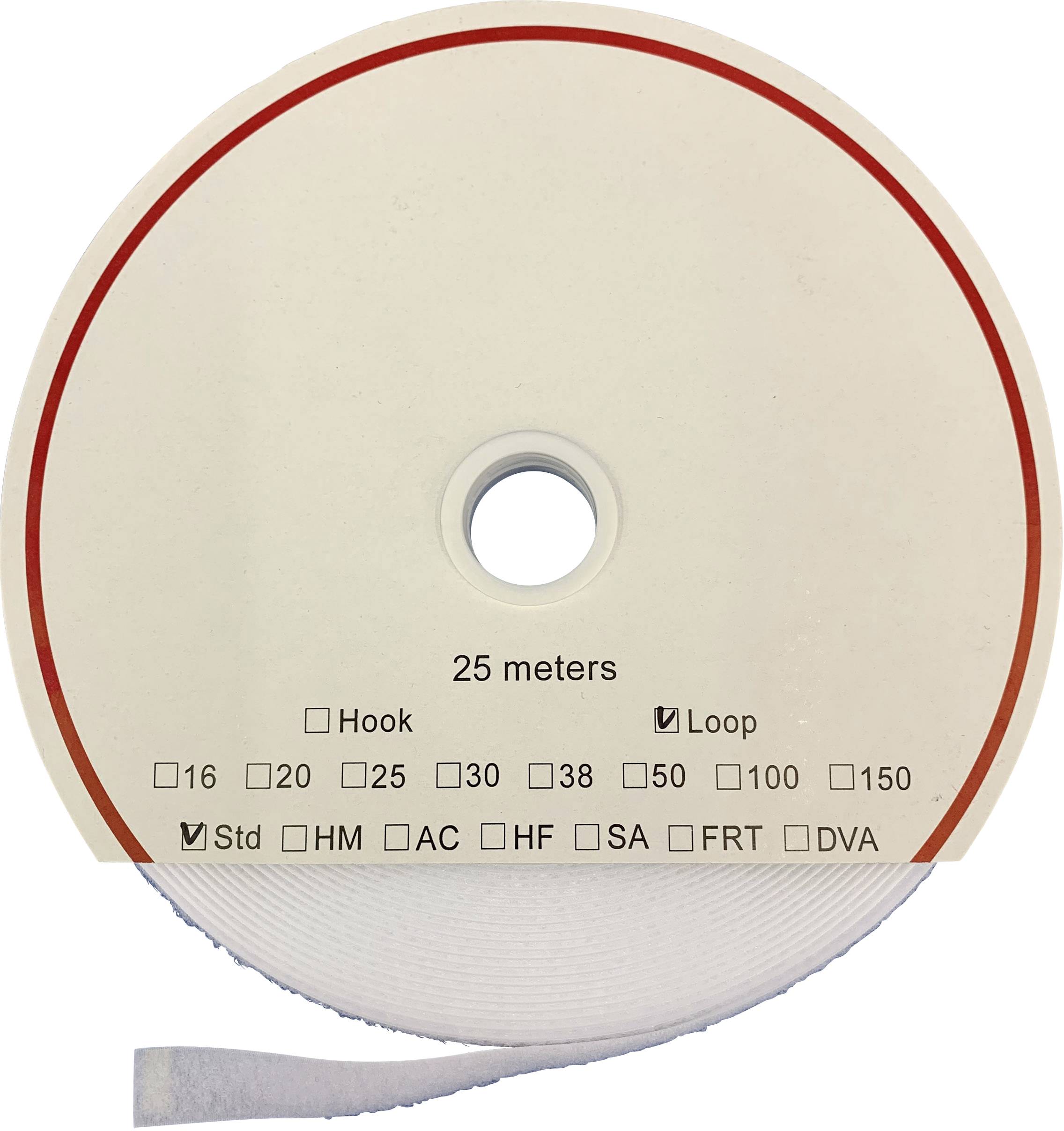 FASTECH® T0202000000325 Klettband zum Aufkleben Hotmelt Flauschteil (L x B) 25000mm x 20mm Weiß 25m