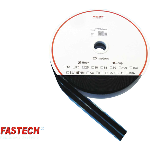 FASTECH® T0401099990325 Klettband zum Aufkleben Hotmelt Haft- und Flauschteil (L x B) 25000 mm x 10 mm Schwarz 1 Paar