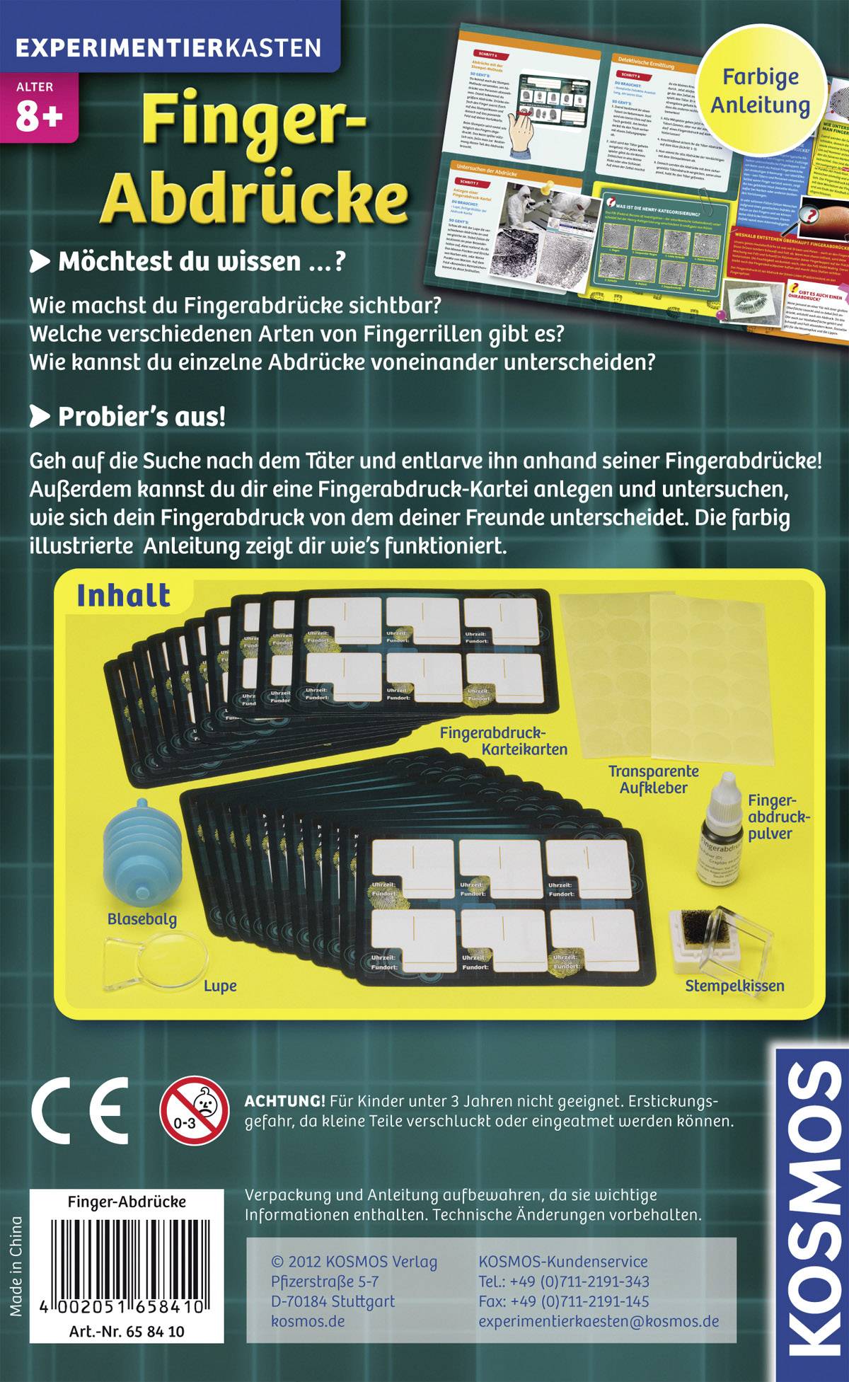 Kosmos 658410 Mitbring-Experimente Finger-Abdrücke Detektiv & Zauberkästen Experimentierkasten ab 7 Jahre