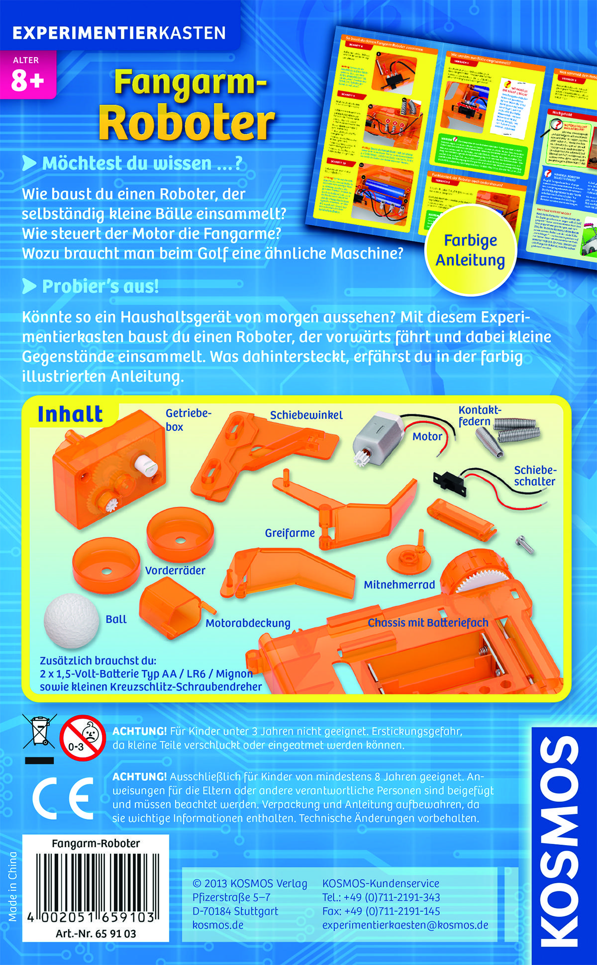 Kosmos 659103 Mitbring-Experimente Fangarm-Roboter Elektronik, Roboter Experimentierkasten ab 8 Jahre