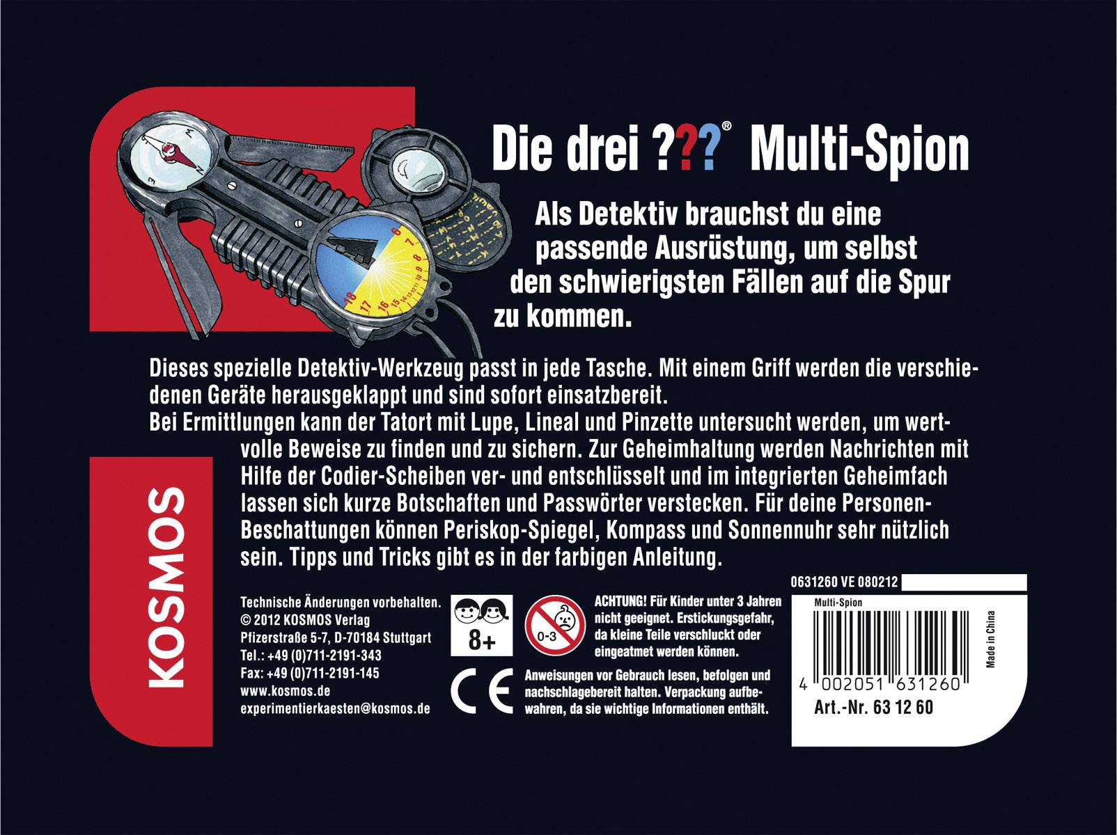 Kosmos 631260 Die drei ??? Multi-Spion Detektiv & Zauberkästen Experimentierkasten ab 8 Jahre