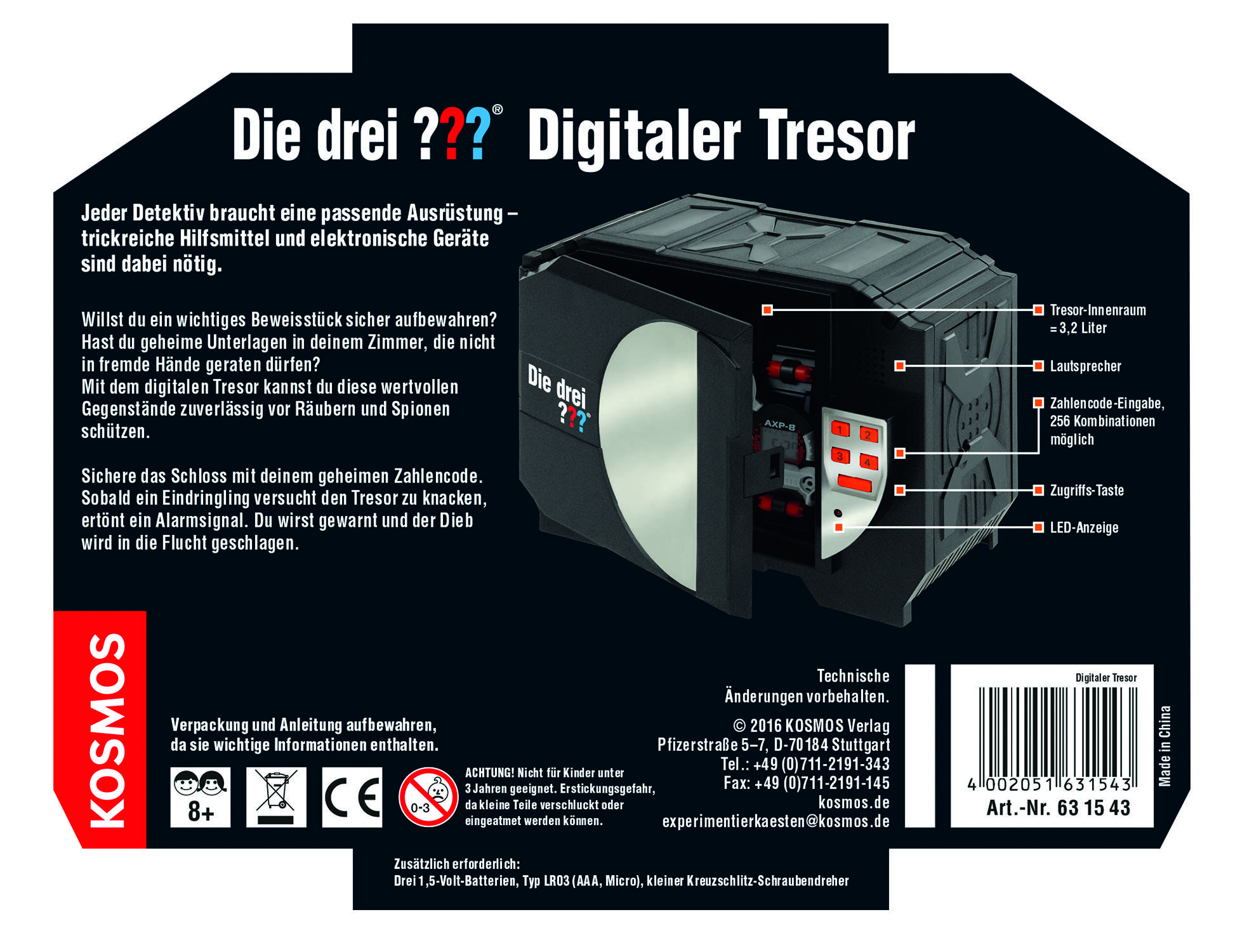 Kosmos 631543 Die drei ??? Digitaler Tresor Die drei ??? Digitaler Tresor ab 8 Jahre