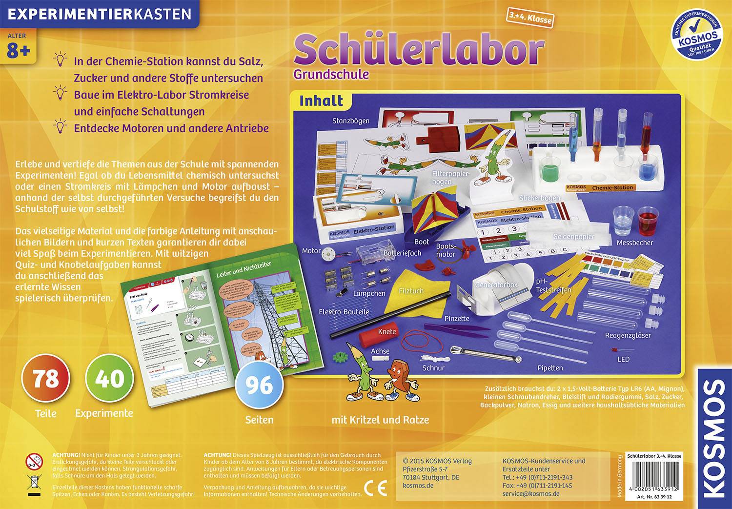 Kosmos Schülerlabor Grundschule 633912 Experimentierkasten ab 8 Jahre