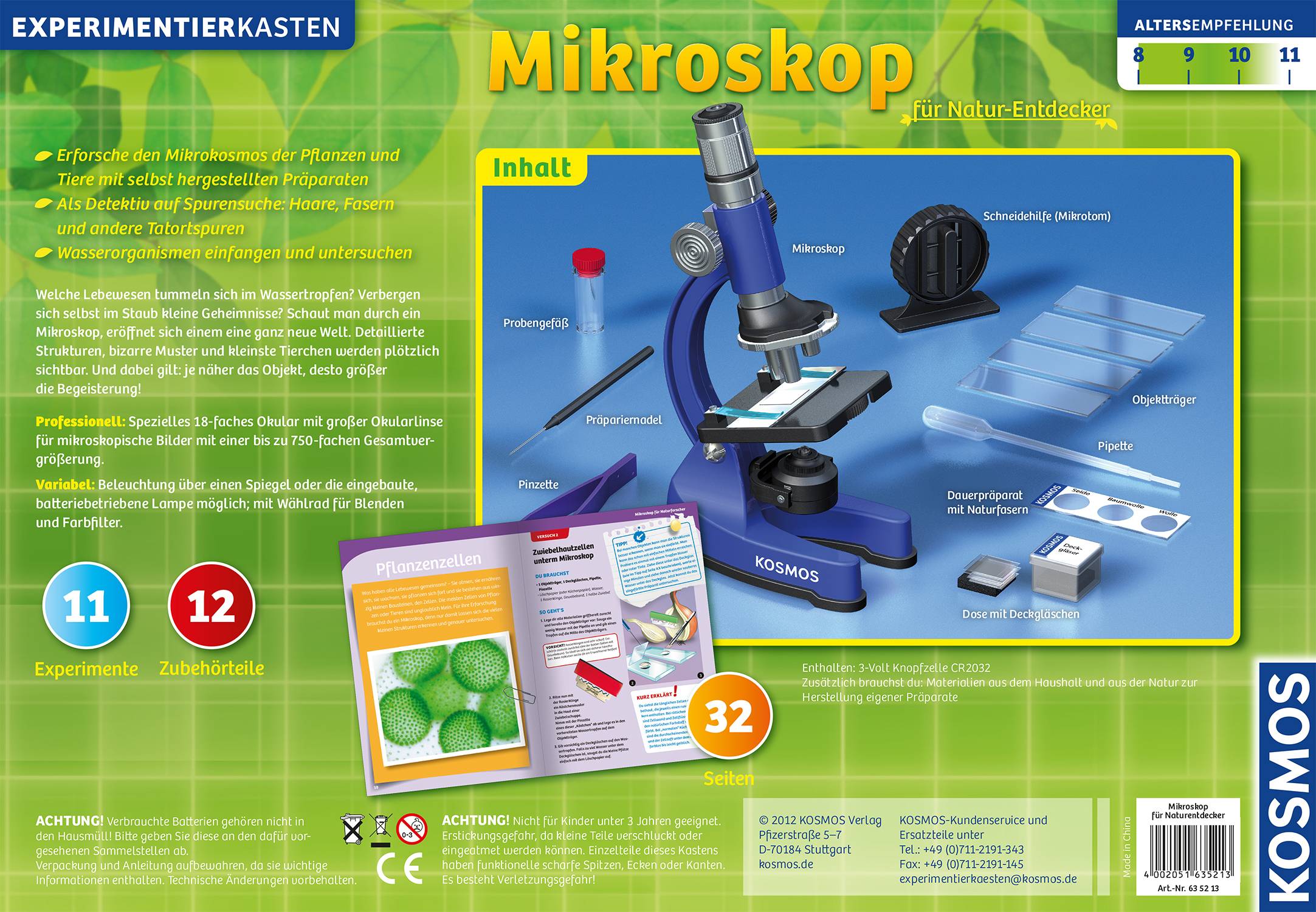 Kosmos Mikroskop für Natur-Entdecker 635213 Experimentierkasten ab 8 Jahre