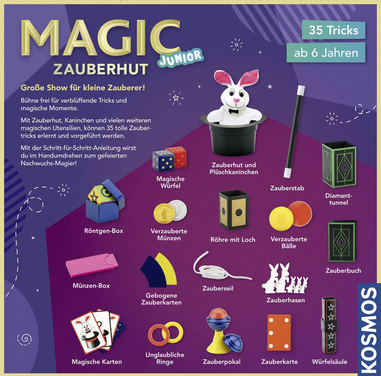 Kosmos 680282 Magic Zauberhut Detektiv & Zauberkästen Experimentierkasten ab 6 Jahre