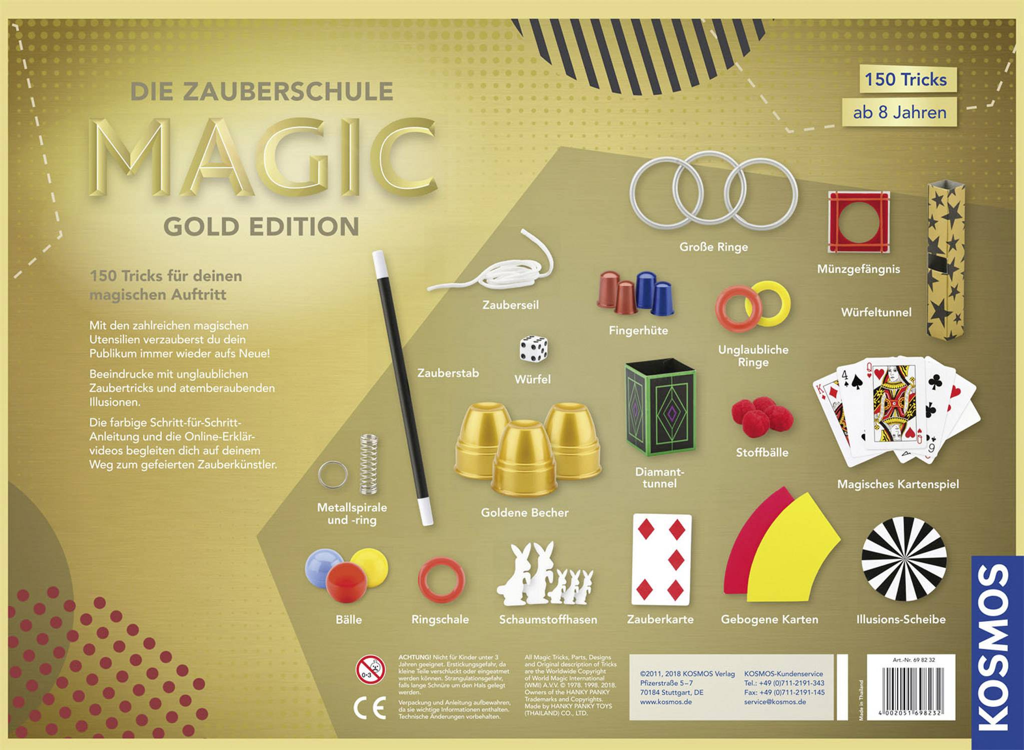 Kosmos 698232 Die Zauberschule - Magic Gold Edition Detektiv & Zauberkästen Experimentierkasten ab 8 Jahre