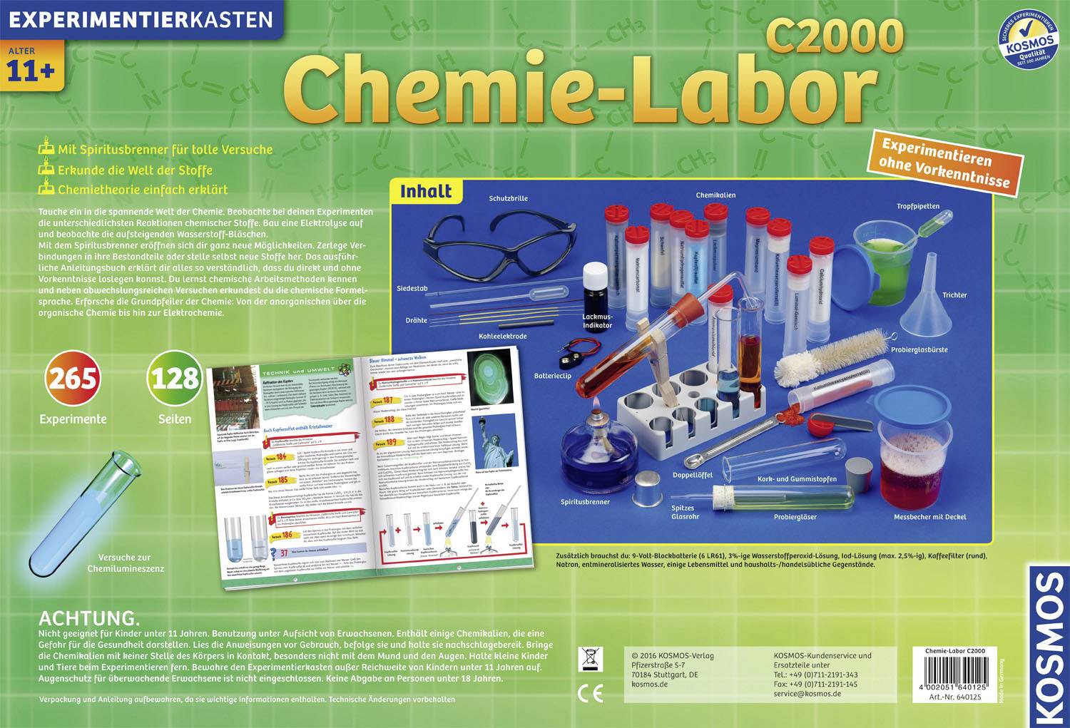 Kosmos Chemielabor C2000 640125 Experimentierkasten ab 11 Jahre