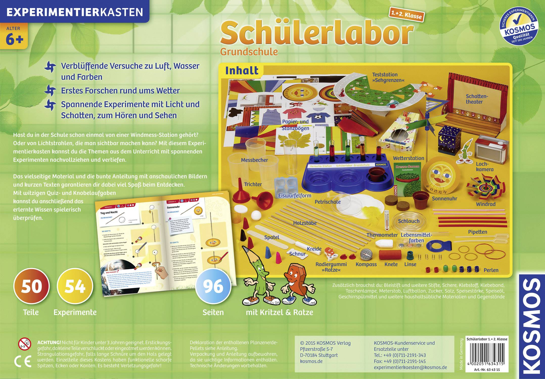 Kosmos Schülerlabor Grundschule 634315 Experimentierkasten ab 6 Jahre