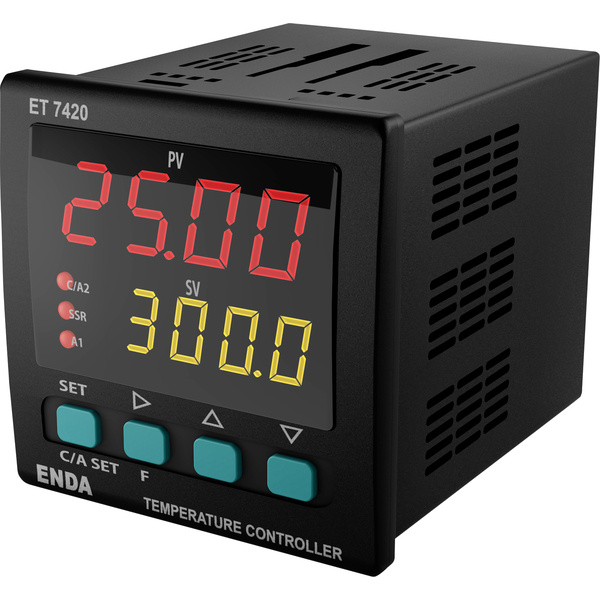 Enda ET7420-230 PID Régulateur de température Pt100, J, K, T, S, R Relais 2 A, SSR (L x l x H) 101 x 72 x 72 mm