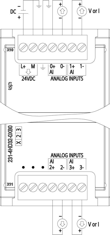 Siemens SM 1231, AI 4x13 bi 6ES72314HD320XB0 SPS-Analogeingabemodul 35V