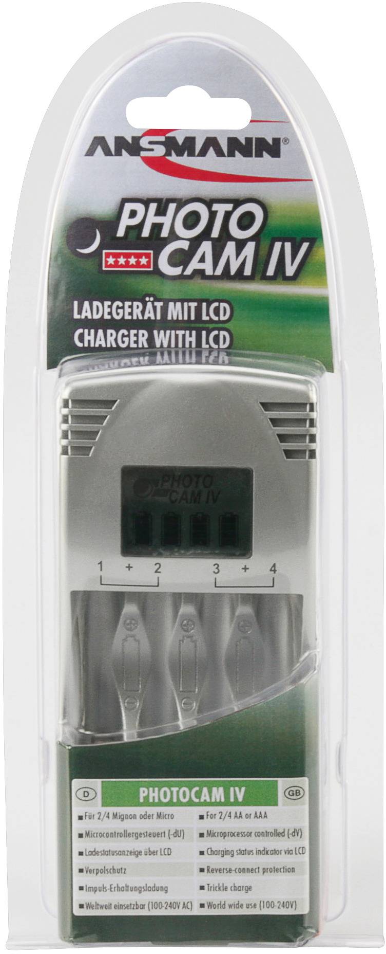 Ansmann Photocam IV Rundzellen-Ladegerät NiCd, NiMH Micro (AAA), Mignon (AA)