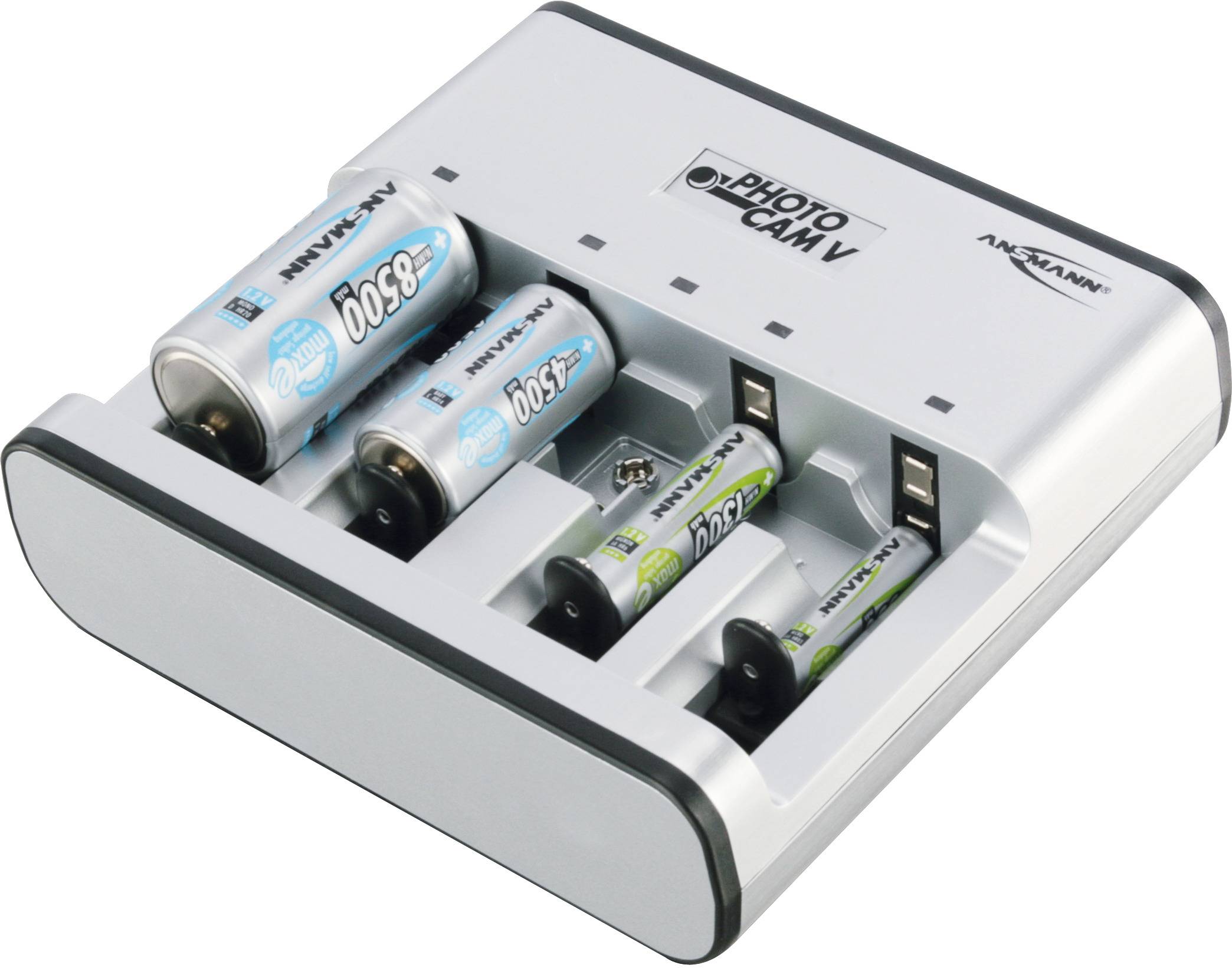 Ansmann Photocam V Rundzellen-Ladegerät NiCd, NiMH Micro (AAA), Mignon (AA), Baby (C), Mono (D), 9 V Block