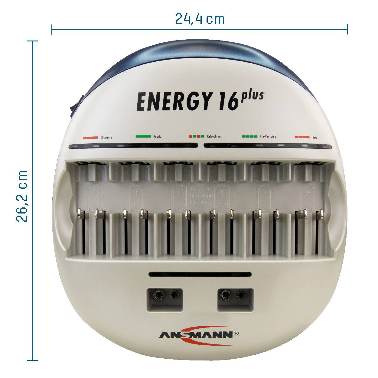 Ansmann Energy 16 plus Rundzellen-Ladegerät NiCd, NiMH Micro (AAA), Mignon (AA), Baby (C), Mono (D), 9V Block