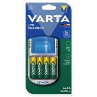 Varta LCD Charger 4x5716 & 12V & USB Rundzellen-Ladegerät NiMH Micro (AAA), Mignon (AA) Varta LCD Charger 4x5716 & 12V & USB Rundzellen-Ladegerät NiMH Micro (AAA), Mignon (AA)