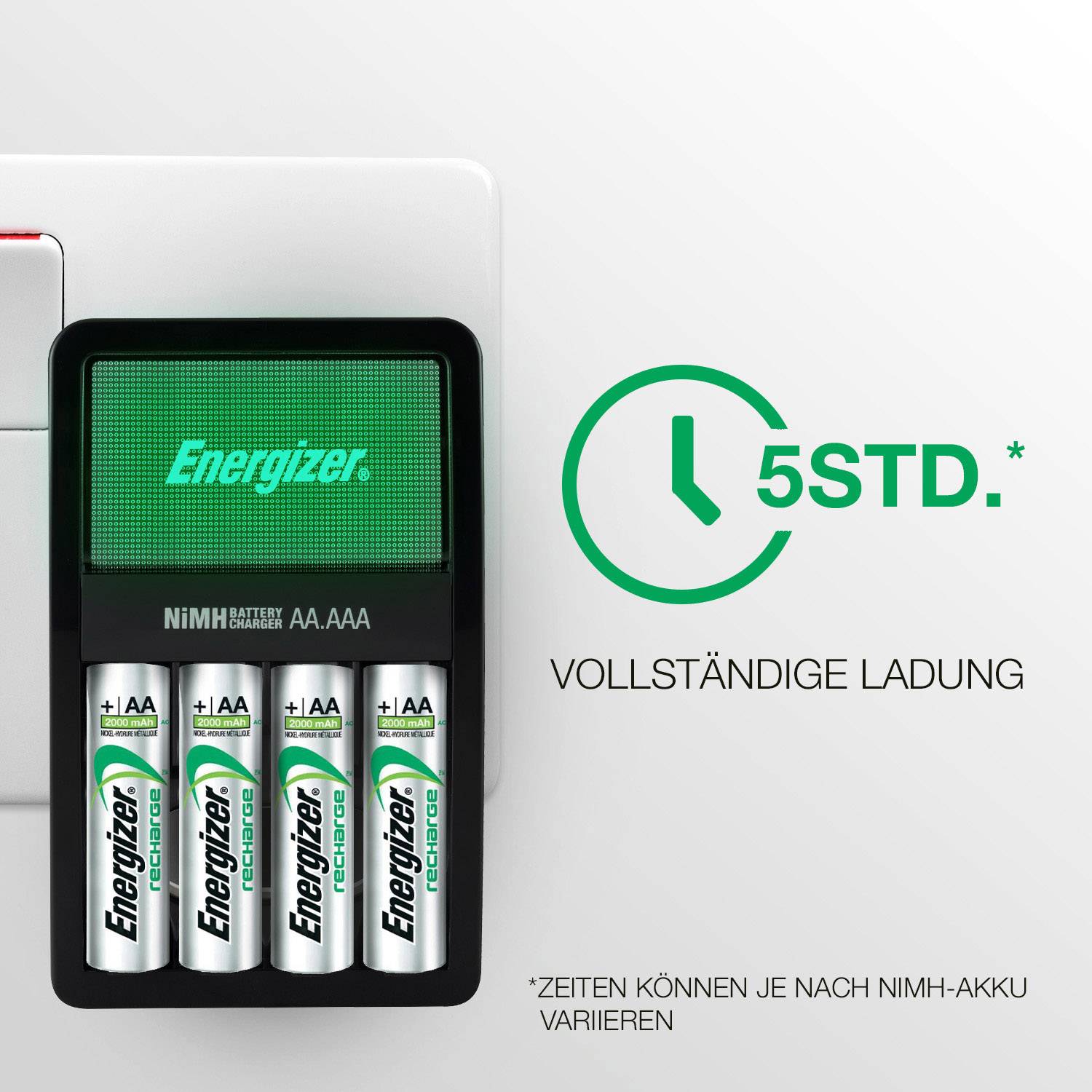 Energizer Maxi Charger Rundzellen-Ladegerät NiMH Micro (AAA), Mignon (AA)
