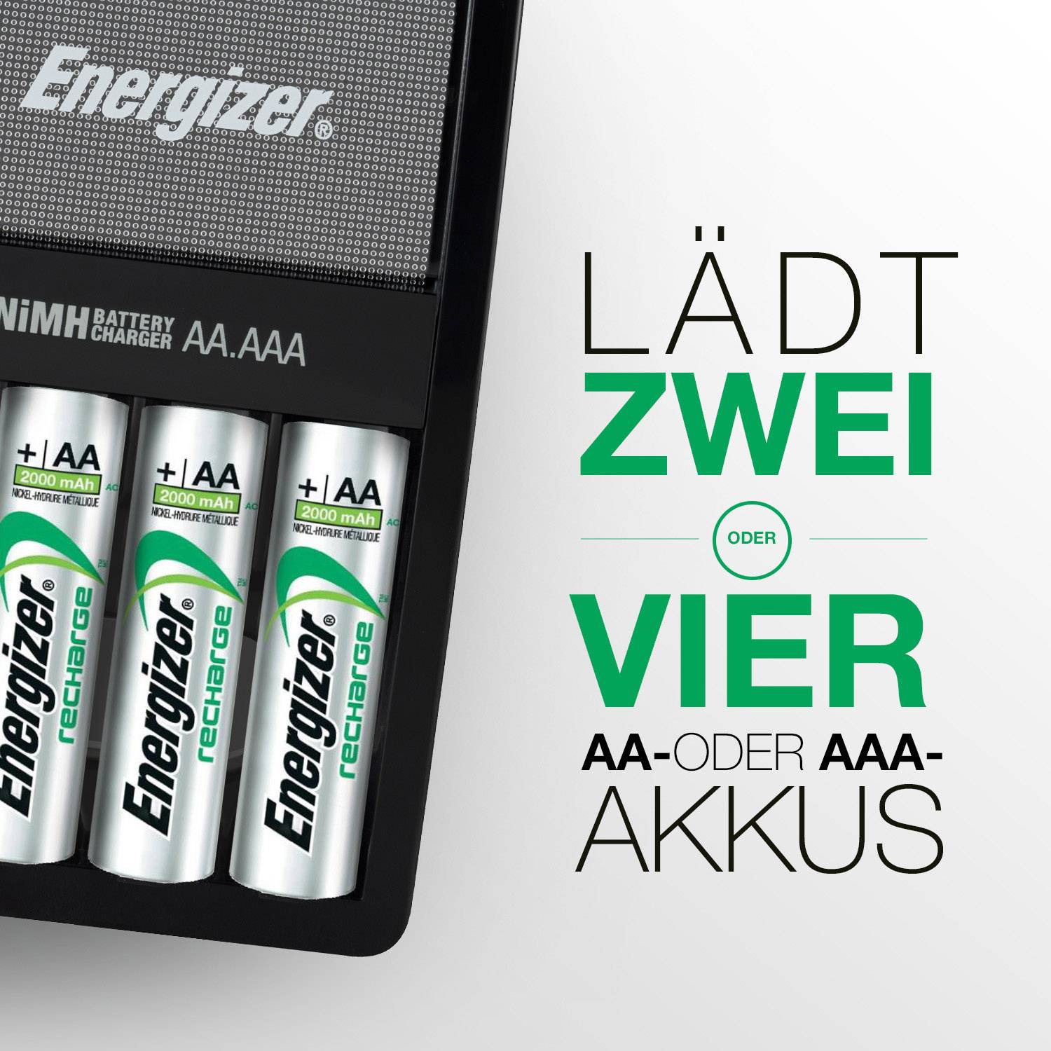 Energizer Maxi Charger Rundzellen-Ladegerät NiMH Micro (AAA), Mignon (AA)