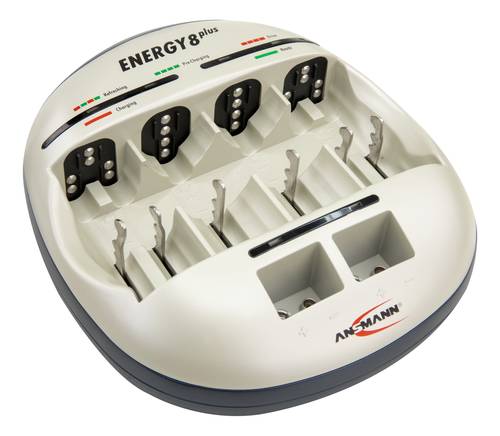 Ansmann Energy 8 plus Rundzellen-Ladegerät NiCd, NiMH Micro (AAA), Mignon (AA), Baby (C), Mono (D),