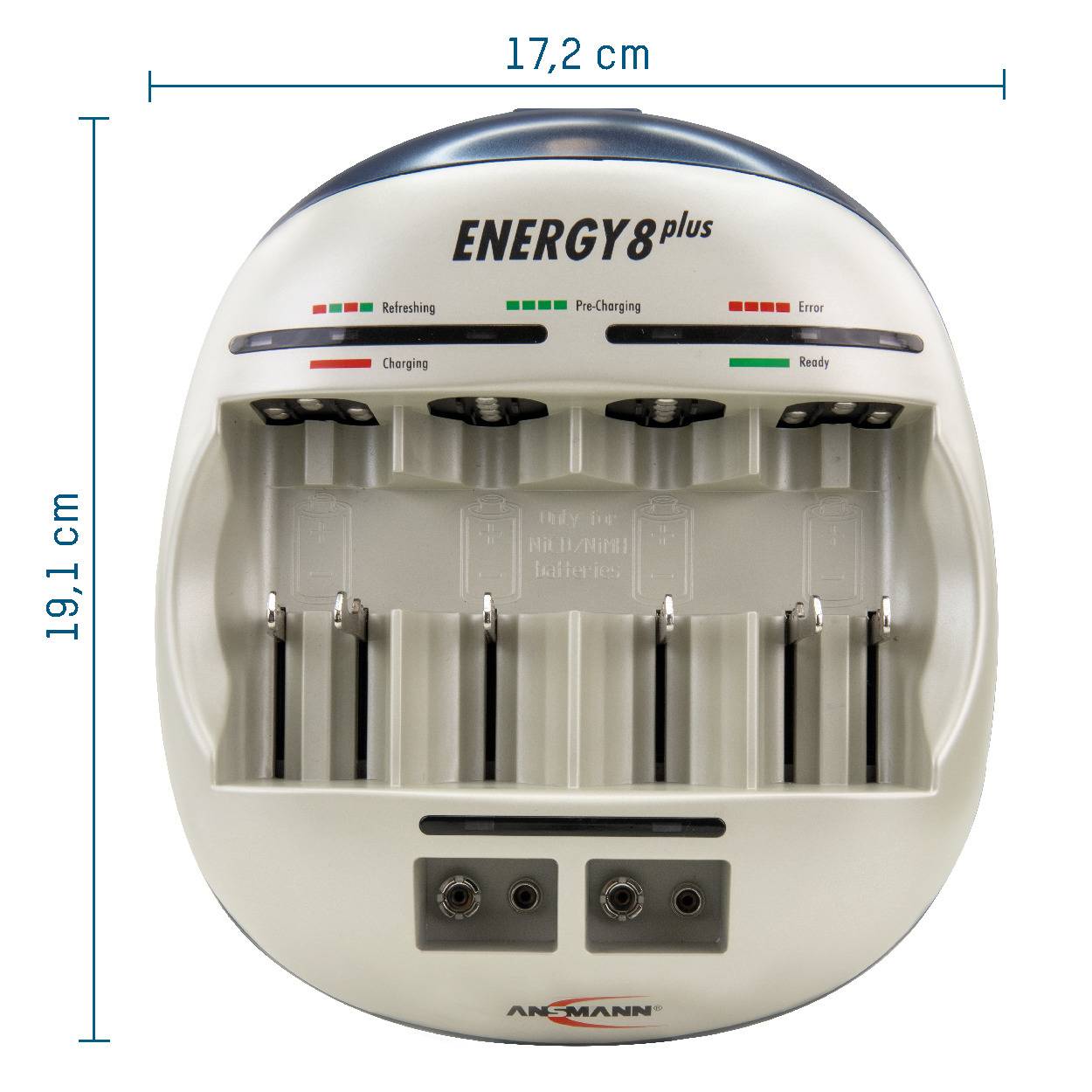 Ansmann Energy 8 plus Rundzellen-Ladegerät NiCd, NiMH Micro (AAA), Mignon (AA), Baby (C), Mono (D), 9V Block
